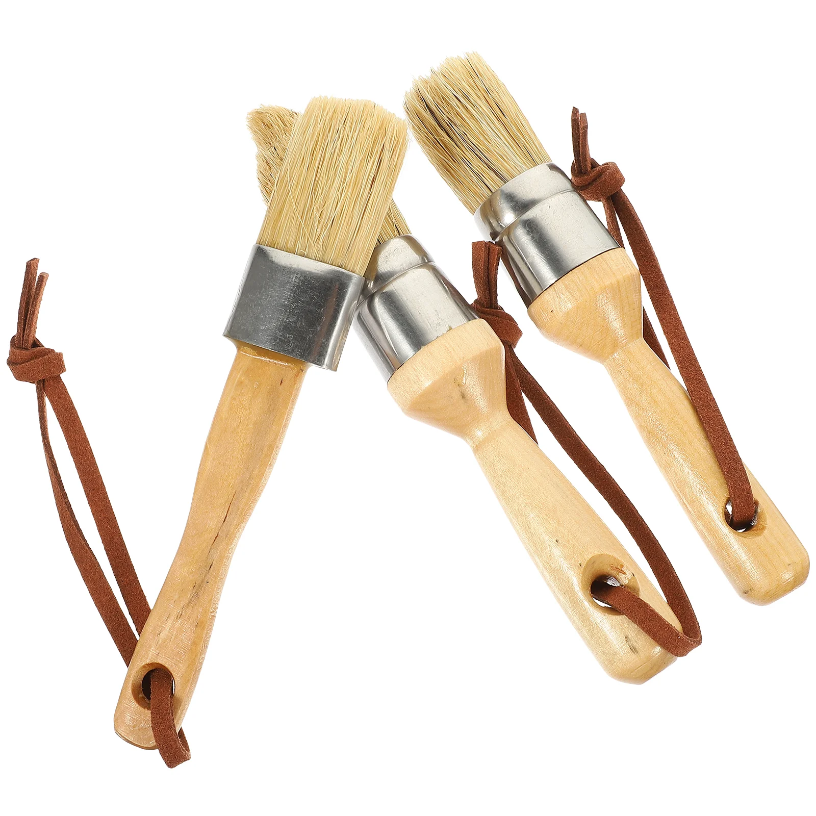 

Wax Paint Brush Ergonomic Painting Beech Round Brushes Multi-function Reusable Watercolor Daily Use