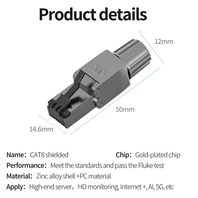 Разъемы ZoeRax Cat8 Cat7 Cat6a RJ45, бесплатный промышленный Ethernet Easy Jack, экранированный модульный разъем RJ45 — 1 шт. 3