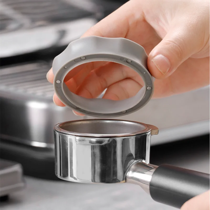 NEOUZA 58 mm bodemloze portafilter met drie oren voor espressomachine, compatibel met Breville Sage Barista Max roestvrij staal (geschenkset
