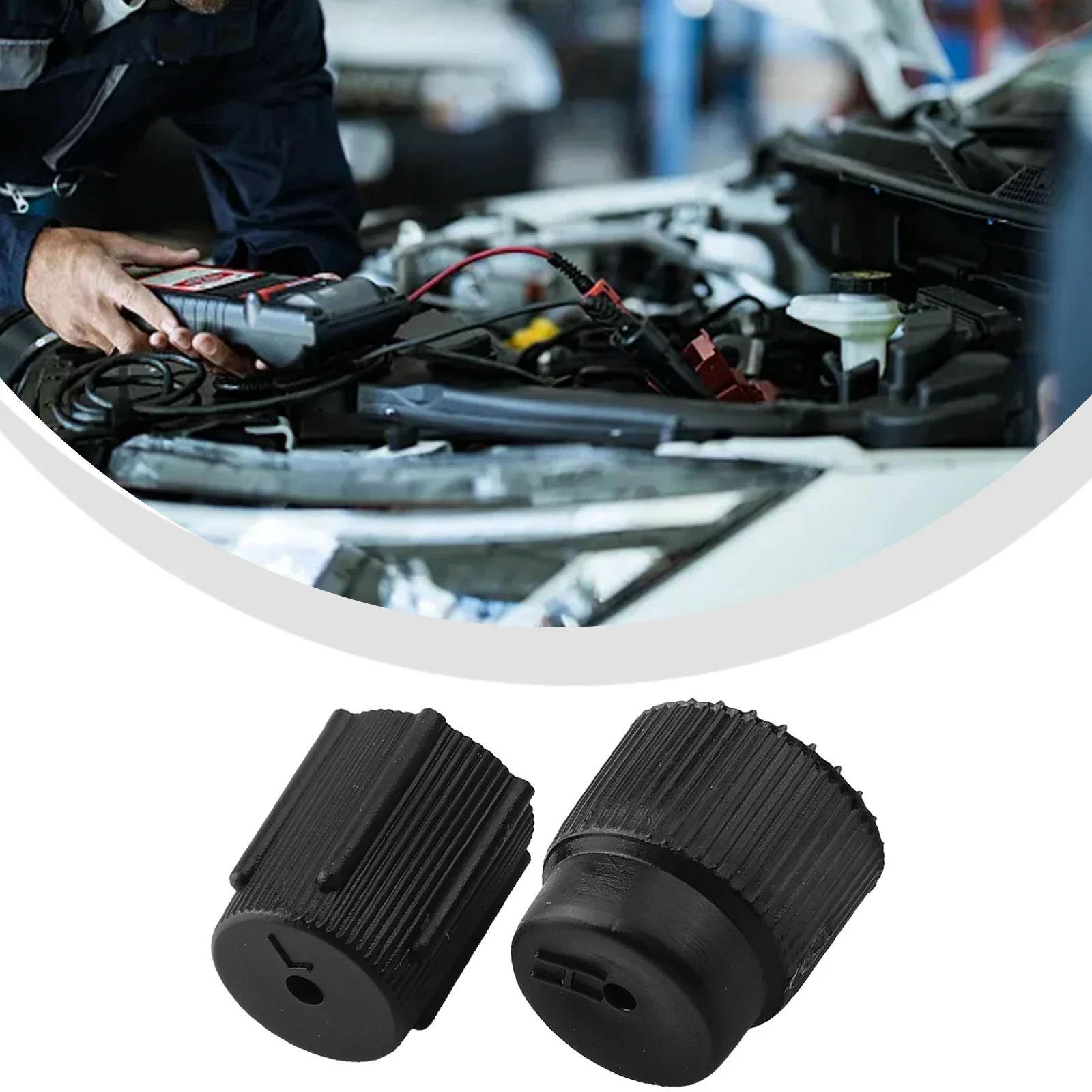 2pcs air conditioning charging port caps Replacement Dust Covers Car AC Valve Cap Kit With High 16mm And Low 13mm Charging Port AC System-Caps Accessories
