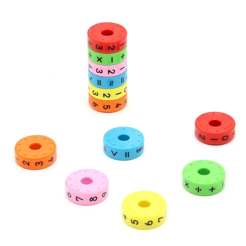 Educational Toys Mathematics Numerals Cylinder Learning Math Abacus Toy Kindergarten Primary School Kid Colorful Ring math toys