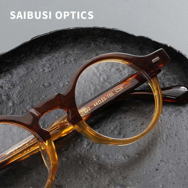 

Acetate round woman glasses frames High quality retro Pure handmade optical eyewear Reading glasses Man personalized eyeglasses