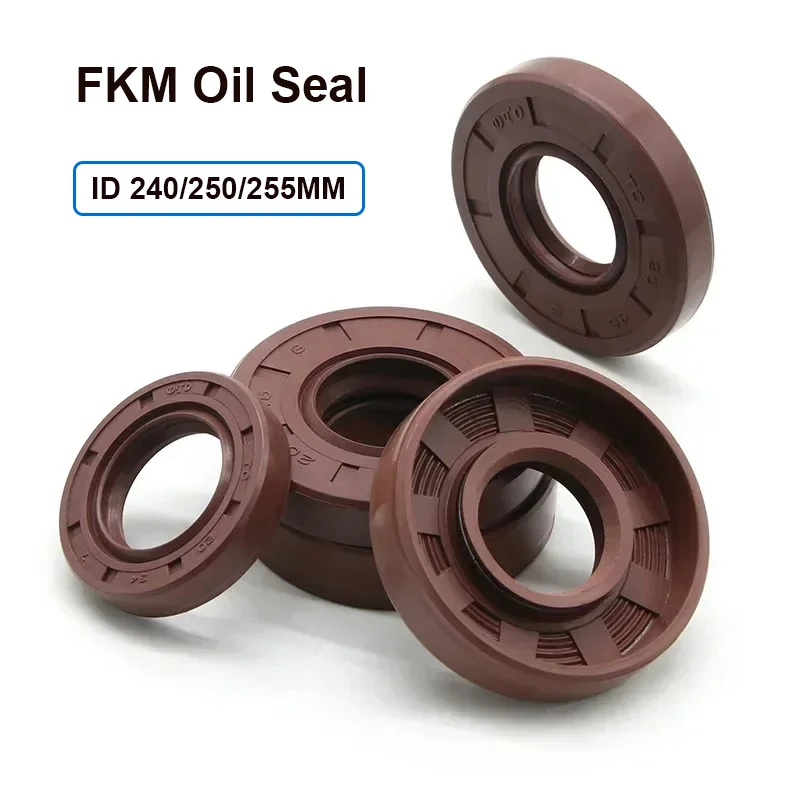 

Brown FKM Framework Oil Seal TC Fluoro Rubber Gasket Rings Cover Double Lip With Spring For Bearing ID*OD*THK 240/250/255MM