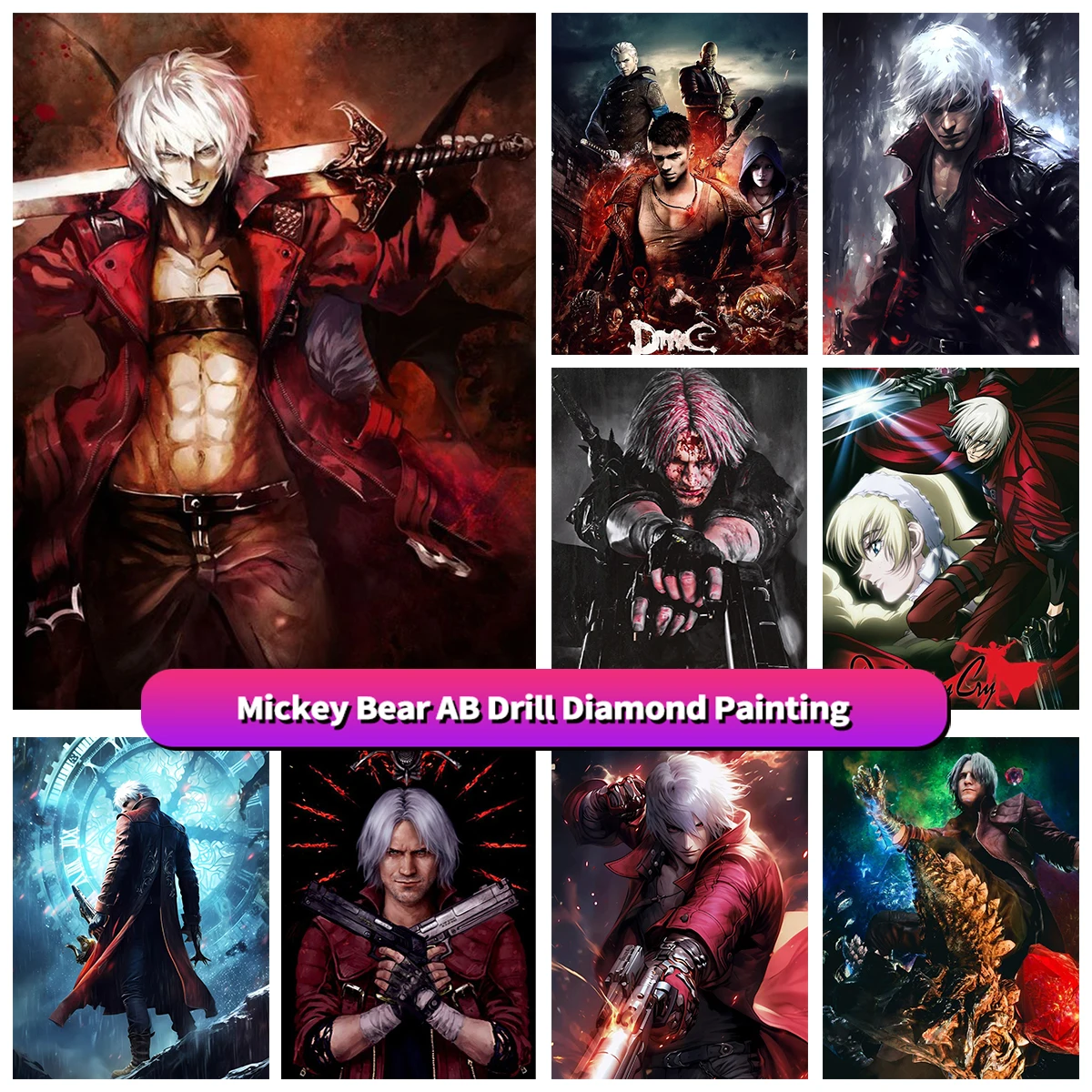 

Набор для алмазной живописи 5D DIY AB, японская игра дьявол-май-плач, мозаика, постер, алмазная вышивка, искусство, искусство, семейный подарок