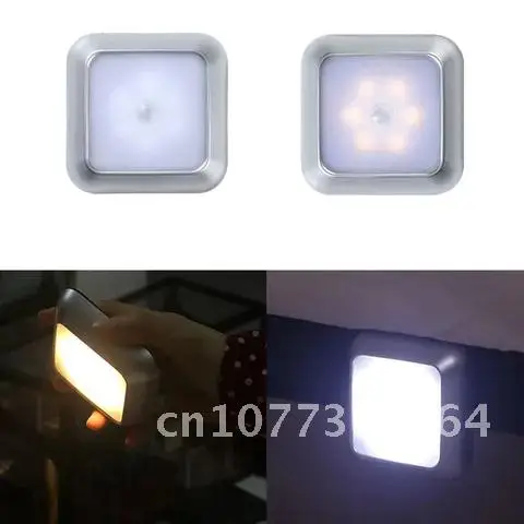 

Wireless Night Light 2021 6 LED Motion Sensor Lights PIR Battery Powered Stair Lamp Body Induction Lamp Cabinet Light