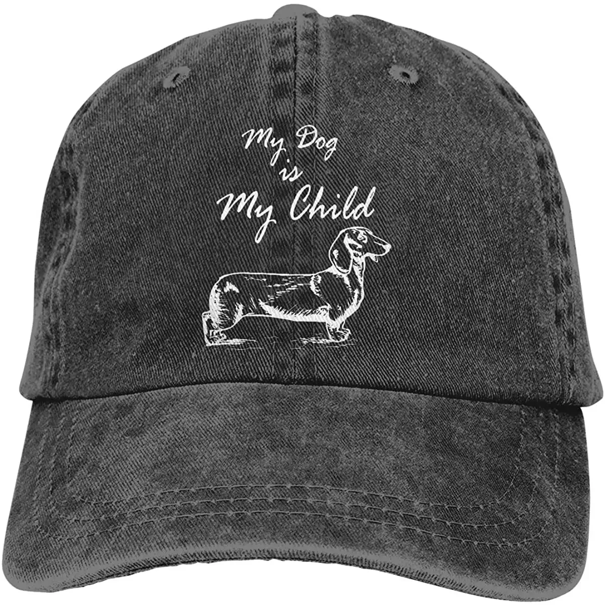 

Vintage Baseball Cap Unisex Dachshund My Dog is My Child Adjustable Baseball Hats Classic for Men Women