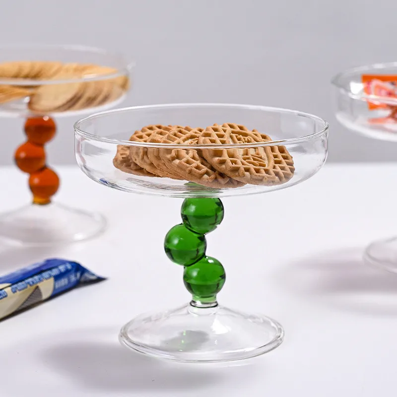 Glass Cup Jelly Beans Twisty Goblet Drinking Glasses for Drinks Frosted Sweetmeats Cup of Ice Cream Cereal Fruit Bowl