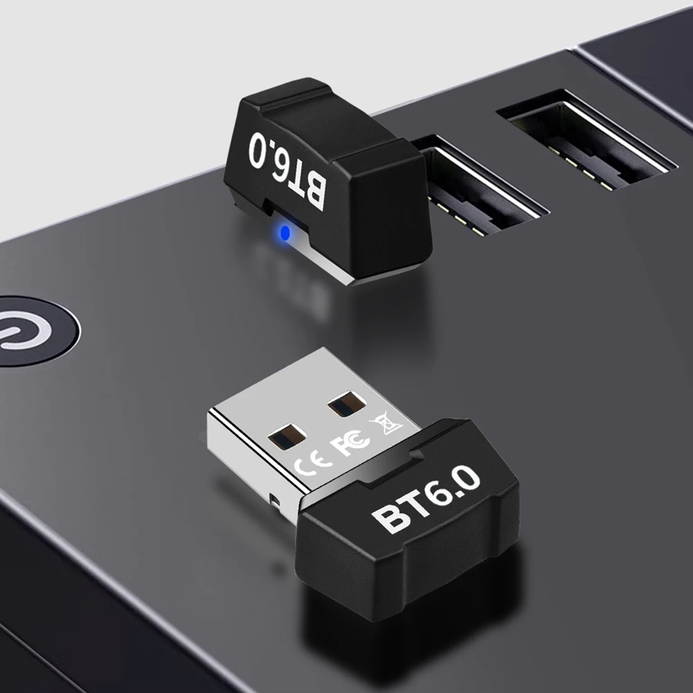 BT 6.0 어댑터 무선 BT 송수신기 플러그 앤 플레이 무선 동글 (PC 마우스, 키보드, 헤드폰, 스피커용)