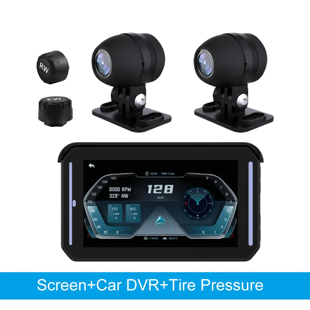 5inch Motorcycle DVR Dash Cam Waterproof Motorcycle Driving Recorder GPS Navigation WiFi Wireless HD 1080p Night Vision DVR