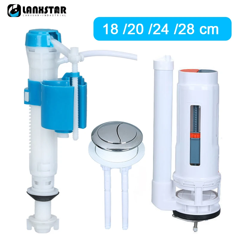 

Toilet Water Tank Fittings Intake Valve Drain Valve Kit Adjustable Height Filling Valve Toilet Accessories Universal Water Valve