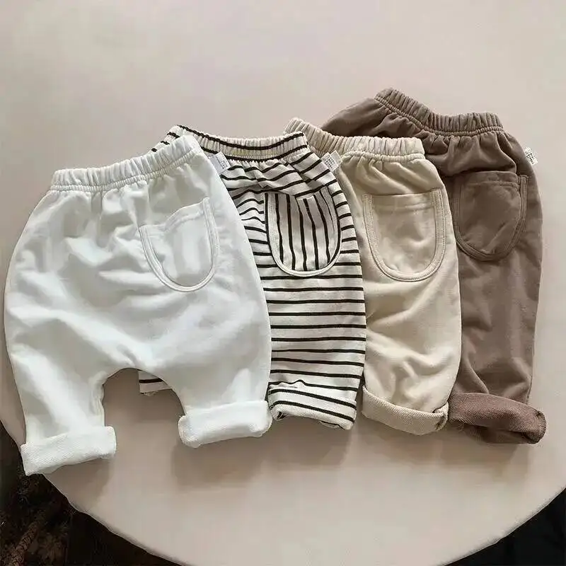 Frühling Herbst Baby pp Hosen 1-5y Jungen Mädchen Baumwolle gestreifte lose Harems hose Kleinkind täglich Säugling tragen Kinder kleidung neu – Detail 12