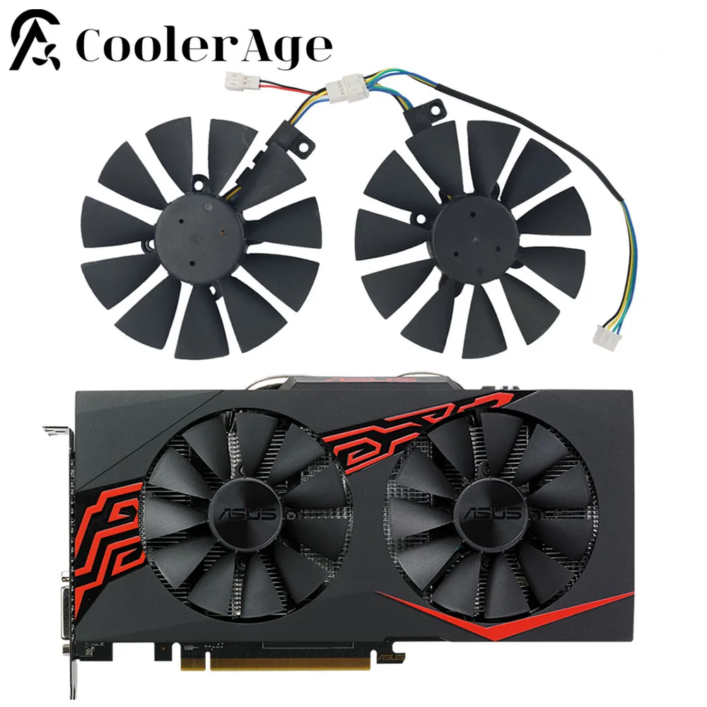 Вентилятор для графического процессора ASUS Pro Radeon RX 570 GTX 1060 1070 GDDR5, 87 мм