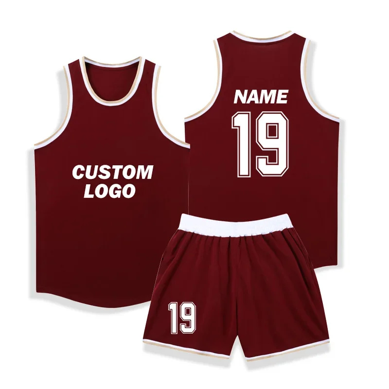 High Quality Black And Red Basketball Uniforms Polyester Mesh Fabric Throwback Basketball Jersey For Mens 241