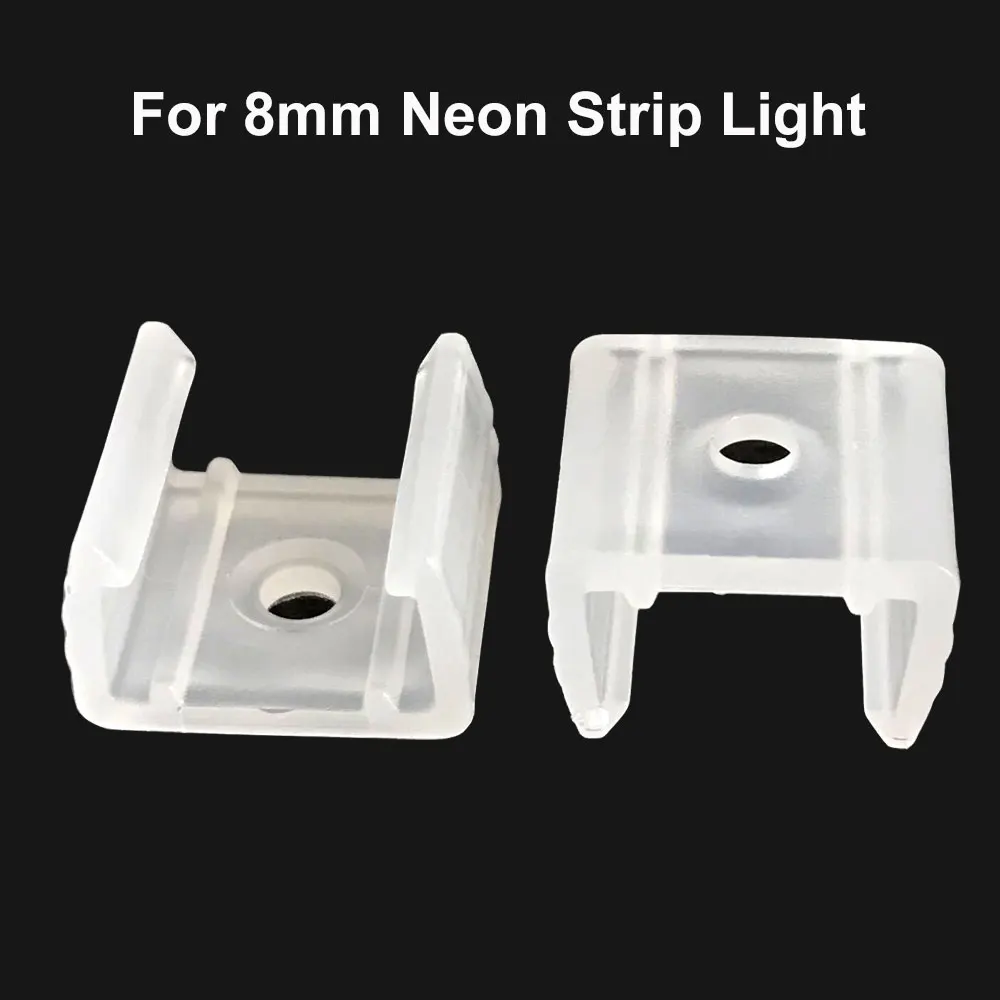 thumbnail image 1 of Clips de fijación para tiras LED de 6 mm, 8 mm, 12 mm y 15 mm, accesorios de conector para fijación de luces de neón 2835, hebilla de plástico COB flexible de 220 V, 1 of 5