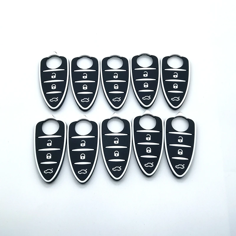 Cocolockey 10 Stück/Set Silikon Autoschlüssel-Abdeckung für Alfa Romeo 156/159/Mito/Giulietta/GT/4C 3-Tasten Klappbare Fernbedienungsgehäuse-Ersatzhülle – Detail 10