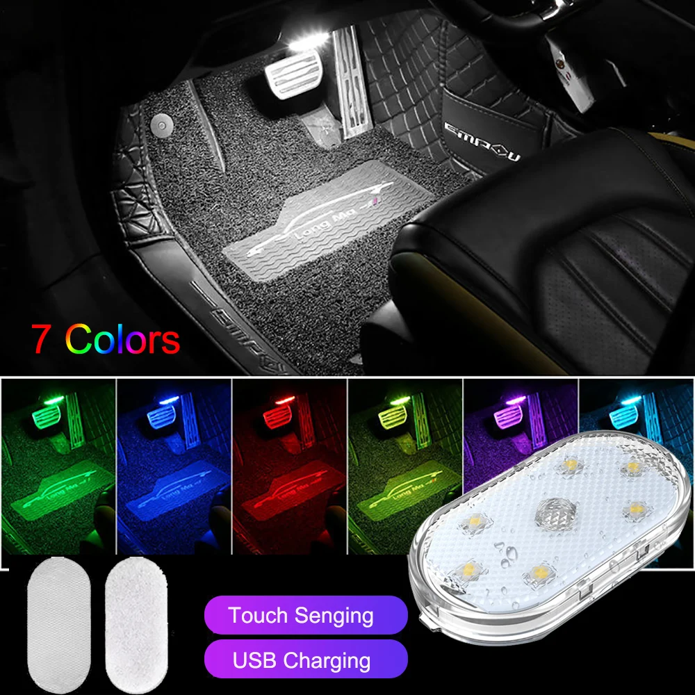 VelcroAdsorptionLEDCarTouchLightsInteriorDomeLightAutoRoof