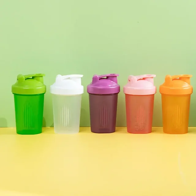 Sport Shaker Bottle 400ML Whey Protein Powder Mixing Bottle Sport Fitness Gym Shaker Outdoor Portable Plastic Drink Bottle 4