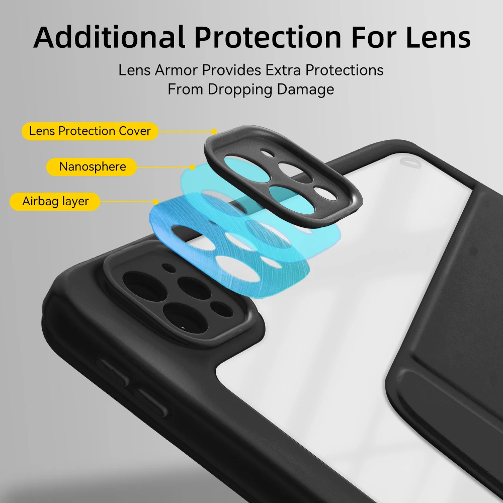 360° Rotatable Transparent Back Cover
