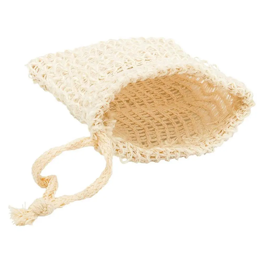 1Pc Fashion Nice Natural Ramie Shower Exfoliator Sponge Pouch Net Confortevole Bubble Blister Mesh Soap Saver Foaming Bag