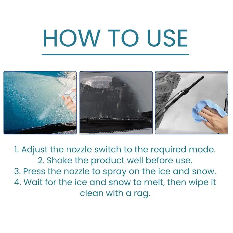 Deicer Spray for Car Windshield Snow melting agent for car windshields and windows Ice Winter Frost Deicer defogging Spray