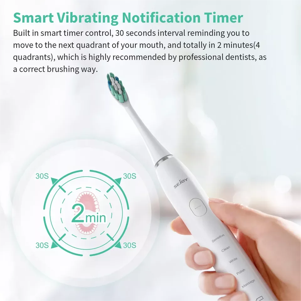 Sonic Expert Clean Electric Toothbrush Rechargeable High Power Vibration 12 Brush Heads 5 Modes electric toothbrush