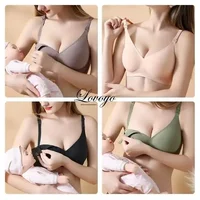 Maternity Nursing Bra Pregnant Women Front Open Button Breastfeeding Bras One-piece Convenient Feeding Pregnancy Dropshiping 1