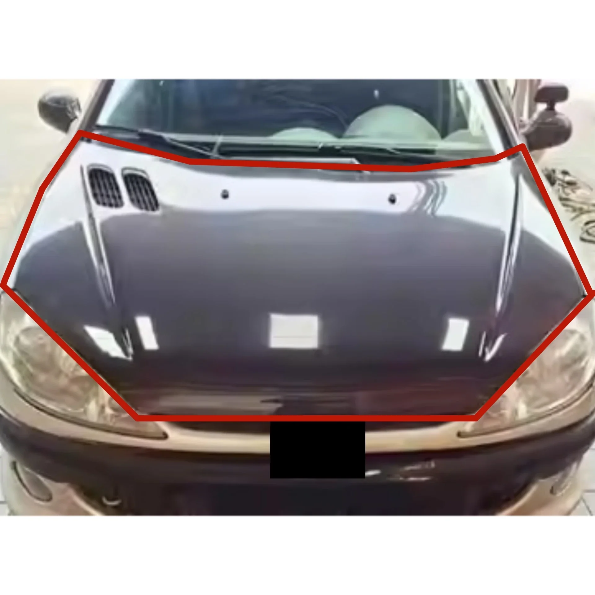 

Carbon Fiber Engine Hood Cover for Peugeot 206 Convert New Style Light Weight Bonnet Car Accessories