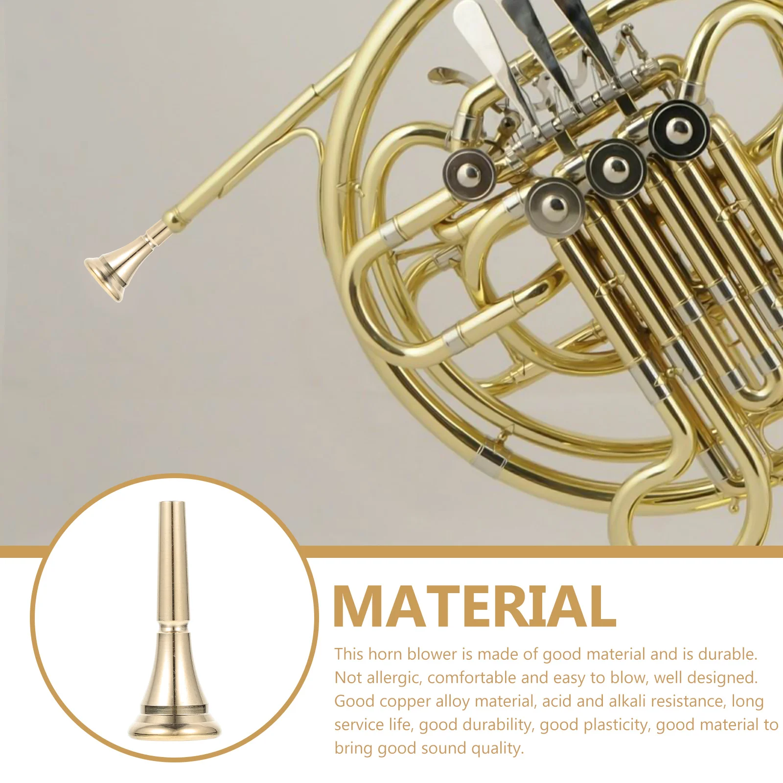 Horn Mouthpiece Tuba Mouthpieces French Musical Instruments Accessory Durable Optional Useful Golden Copper