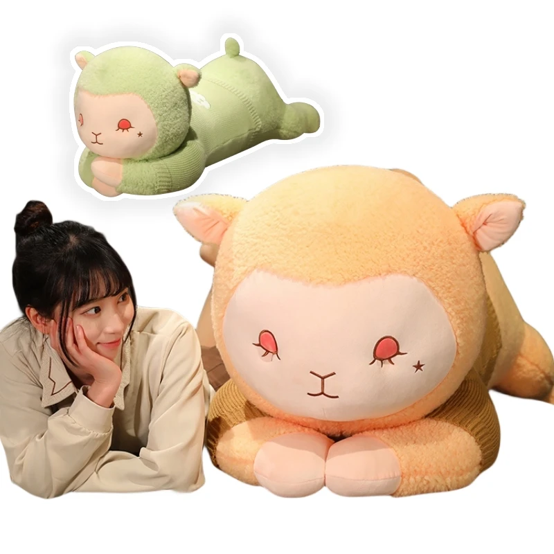 Simulazione 90Cm Maglione Alpaca Giocattoli Cuscino Kawaii Bambole Decorazioni Per La Casa Comfort Baby Soft Girls Divertenti Regali Di Compleanno Di 
