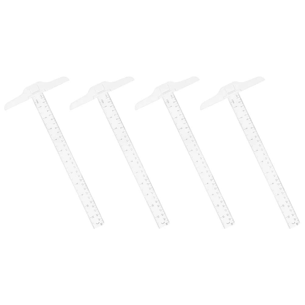

4 Pcs Tape Measure Transparent Ruler Square Measuring Drafting Drawing Shirt Student