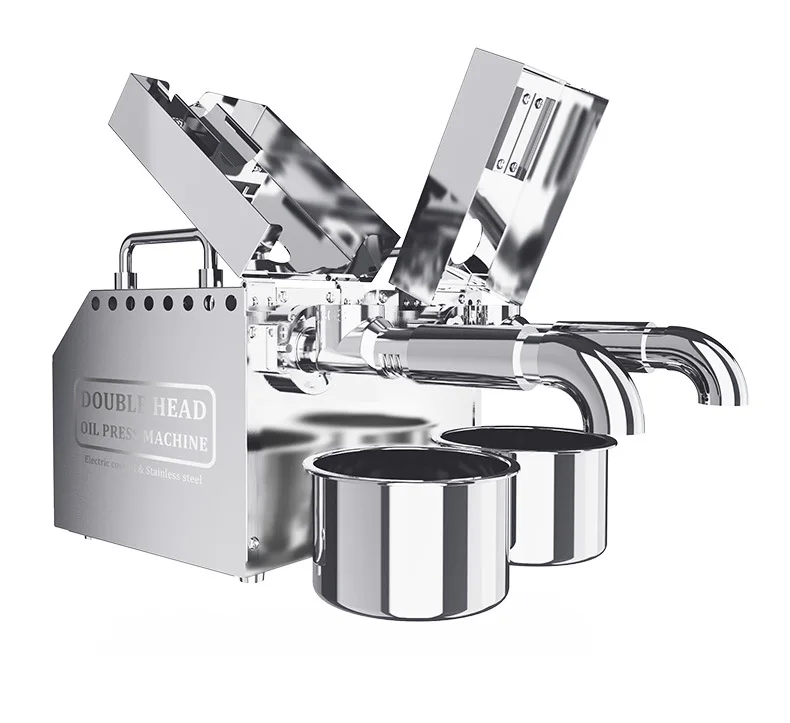 B02 Double Head Oil press 1600W Commercial Stainless Steel High Extraction Rate Press Flaxseed Sunflower Seed Coconut 4
