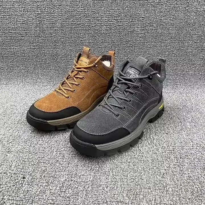 Мужские походные кроссовки из коровьей замши ботинки с подкладкой рабочая обувь
