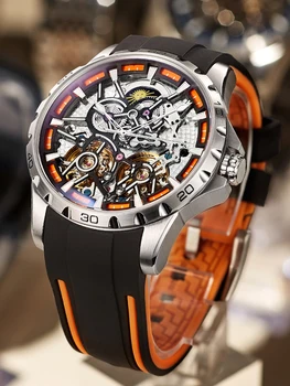 AILANG  genuine double tourbillon watch men's mechanical watch automatic top ten hollow brand waterproof trend men's watch 1