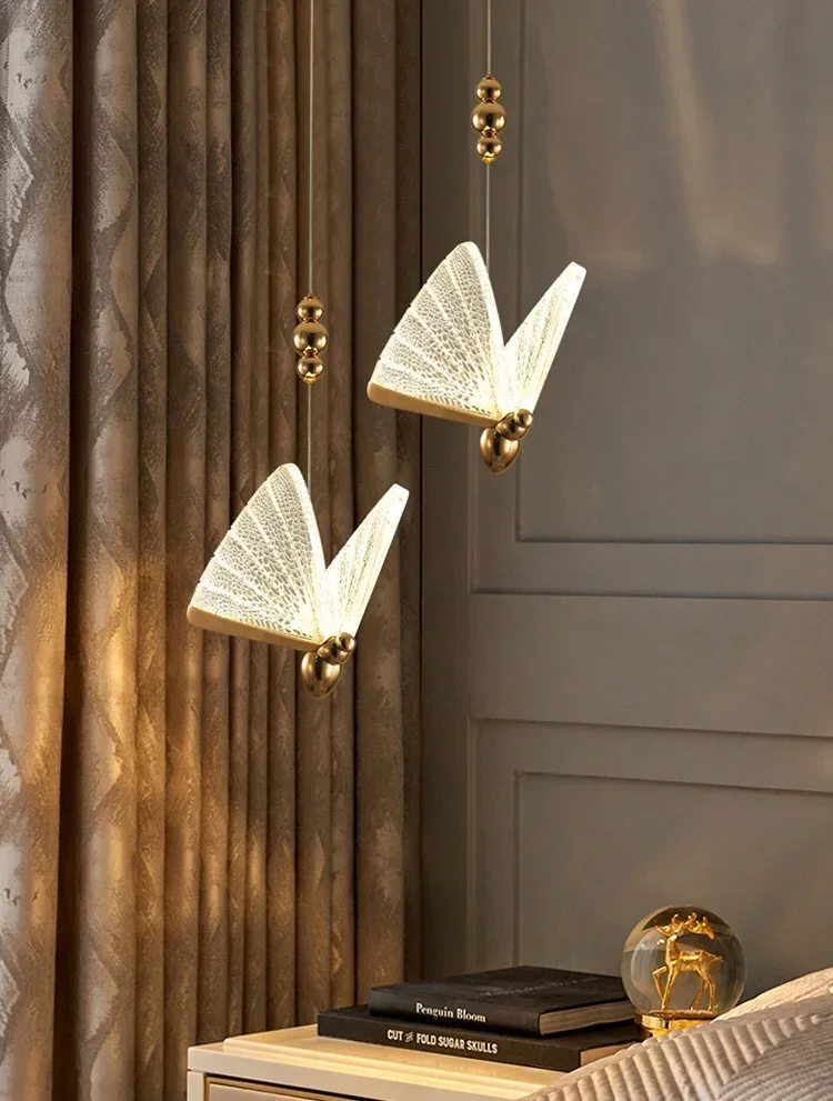 

Butterfly Led Pendant Lights Nordic Hanging Lamp Indoor Lighting For Bedside Living Dining Room Kitchen pendente iluminação