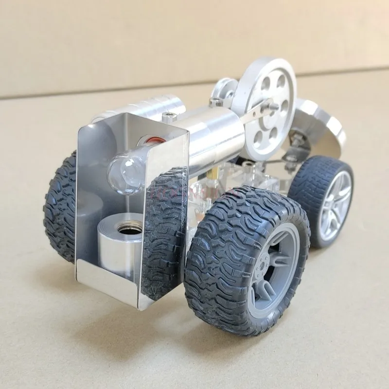 스털링 엔진 자동차 모드 증기차 마이크로 발전기 미니 엔진 DIY 조향 트롤리 물리 실험 교육용 장난감