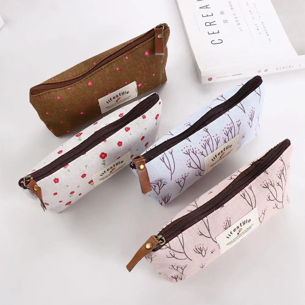 Bella borsa per il trucco di cancelleria Studente per ragazza Custodia in tessuto con cerniera Astuccio per matite Borse per penne Astuccio per matite - immagine 4
