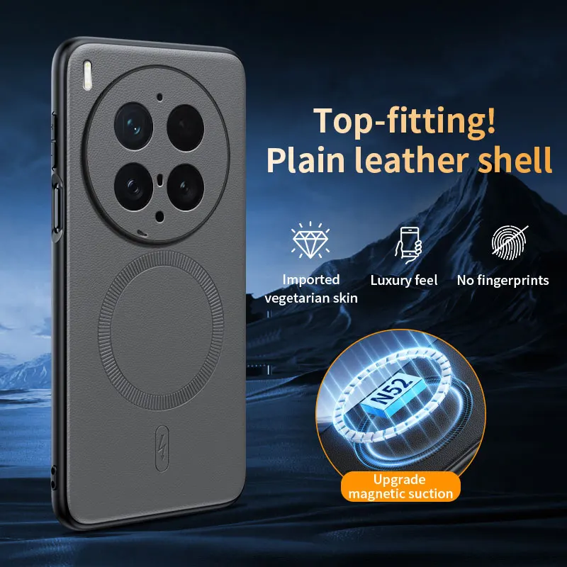 Luxury Leather Full Protective Business Case with Magnetic Lens Shield