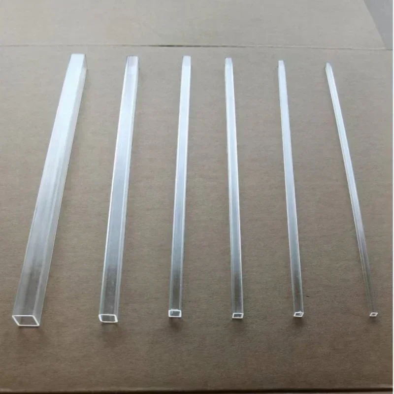 Square Acrylic Pipe Transparent Plexiglass Tube Hollow Duct PMMA Cantal Length 200mm 3X3 4X4 5X5 6X6 8X8