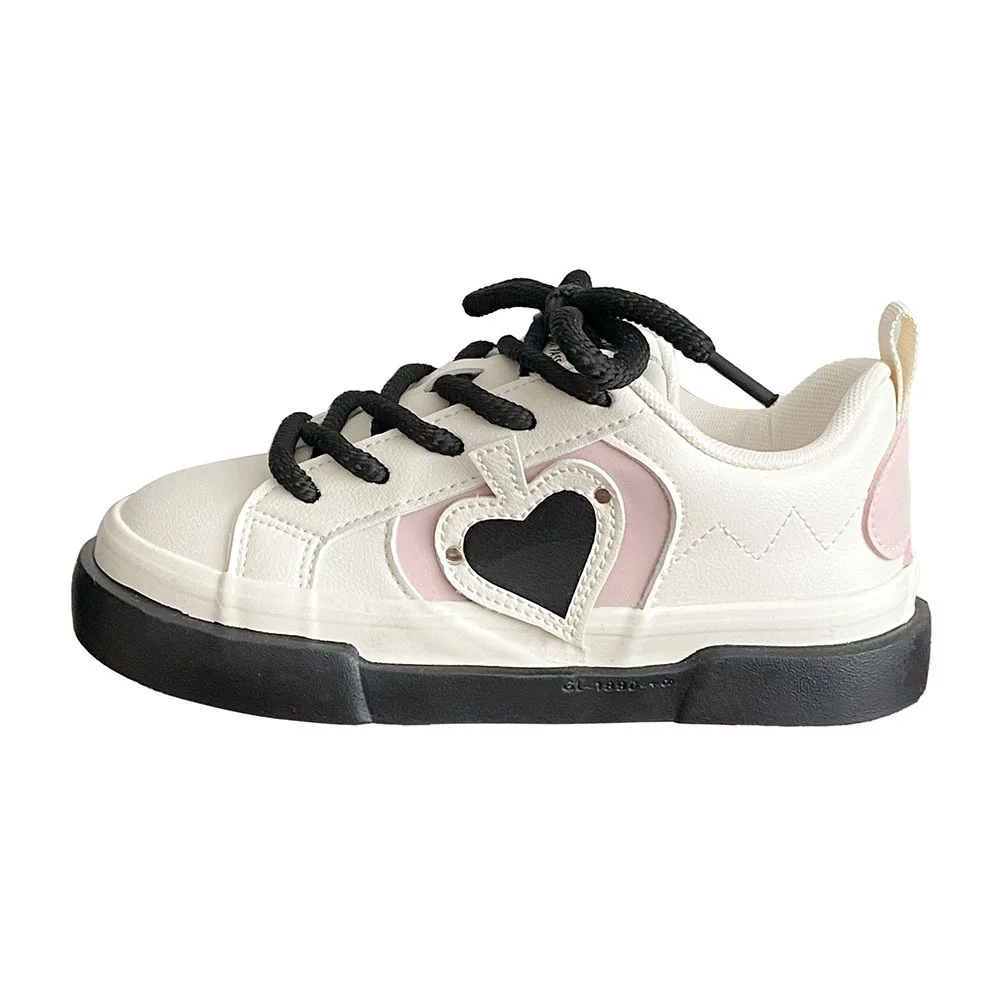 2024 Spring Lace-up Women Casual Shoes Instagram Trendy Design Leather Top Board Shoes Thick Sole Flat Bottom Women Shoes 24-175