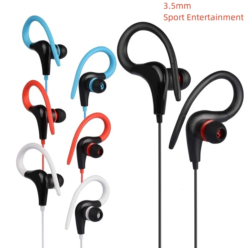 

new 3.5mm Wired Headphones Earhook Stereo Earphones Music Sport Entertainment Headset For Smart phone Xiaomi Huawei Mobile 2023