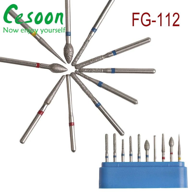 50PCS Dental Diamond Burs for High Speed Handpiece Turbine FG Bur 1.6mm