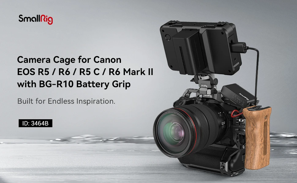 R5/R6 Camera Cage for Canon EOS R5 / R6 / R5C / R6 Mark II with BG-R10 Battery G