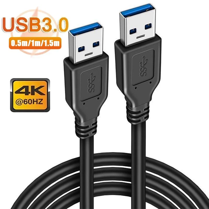 High-Speed USB 3.0 A to A Male Extension Cable for Enhanced Data Transmission
