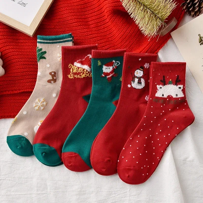 

Primitive New Year Mid Christmas Autumn Japanese Gift Winter And Cute Tide Elk Socks Cartoon Tube