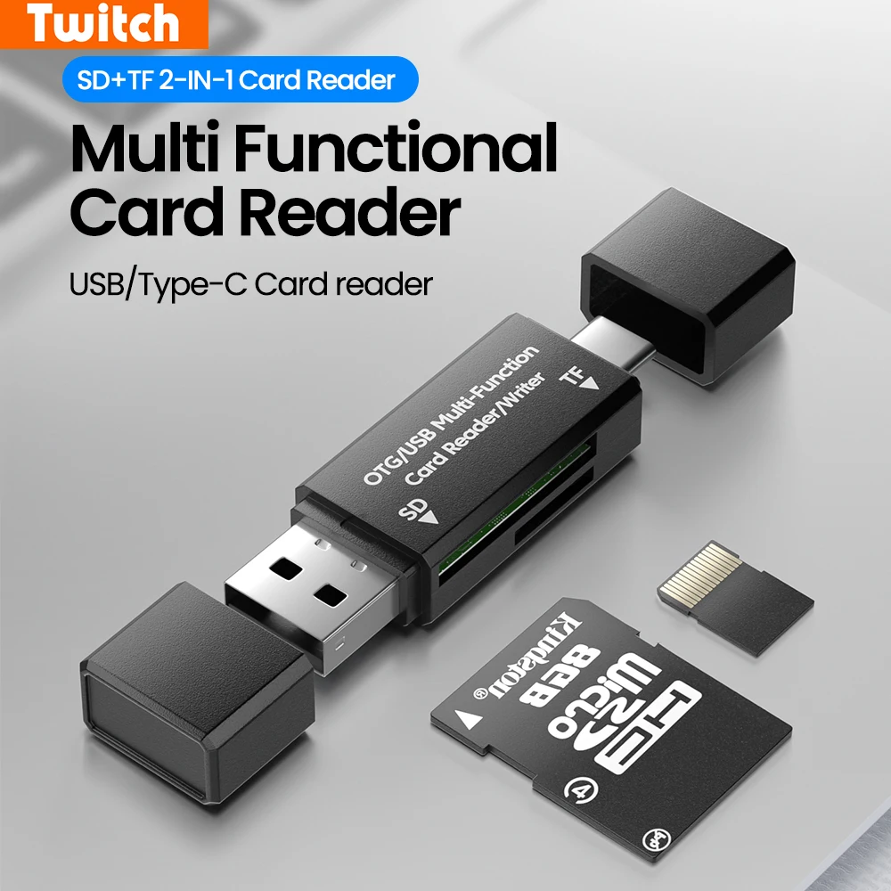 멀티 기능 카드 리더 USB 2.0 타입 C SD TF 2 in 1 카드 리더 빠른 데이터 전송 어댑터 아이폰 15 16 카드 리딩