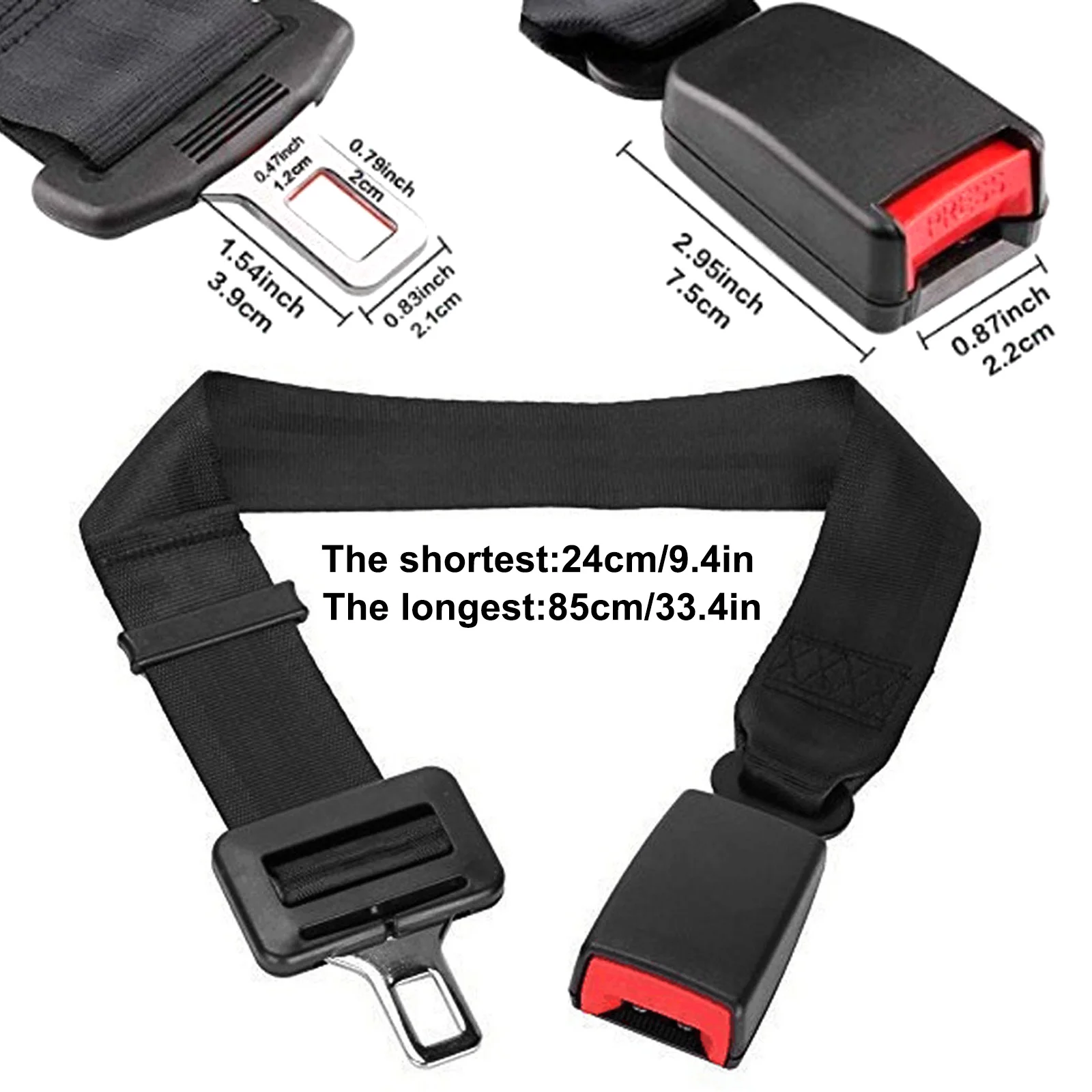 Adjustable Car Seat Belt Buckles Extender Extension 25-80CM Inch Convenient Car Belt Extension Extender Strap Seat Belt Extender Seat Belt Extender Kit Car Seat Belt Accessory