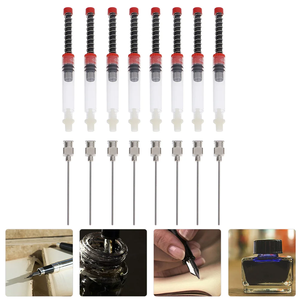 

8Pcs Fountain Pen Ink Filler Spring with Blunt Tip Ink Absorber for Fountain Pen Office School Supplies