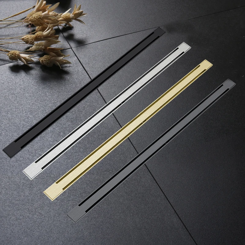 

600mm or 800mm brushed gold or black 304 Stainless Steel Linear Shower Drain shower drain channel,shower floor drain,gate drain