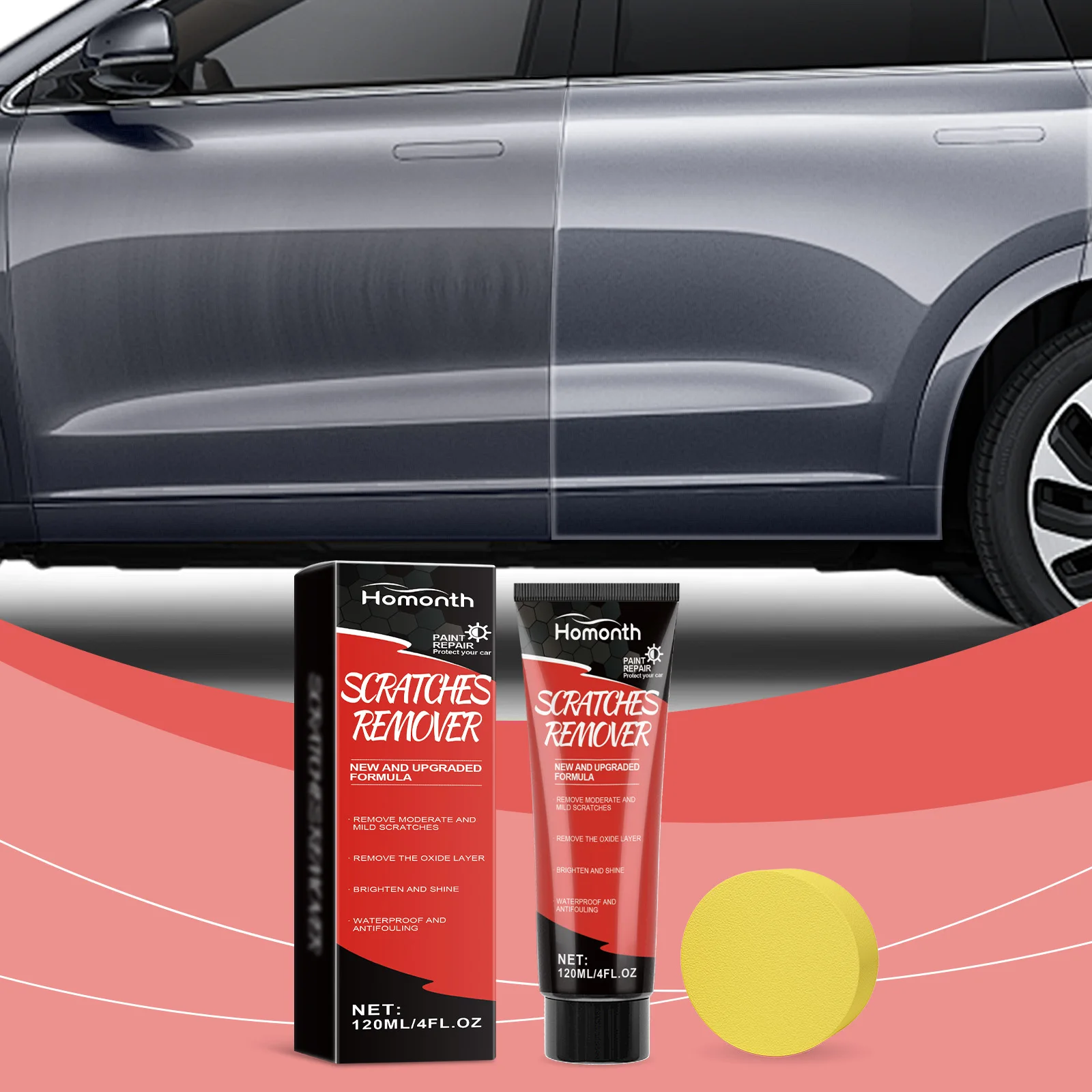Scratch Repair Wax for Car, Upgrade Car Scratch Remover Kit Car Repair Paste Polishing Maintain（Send Sponge）
