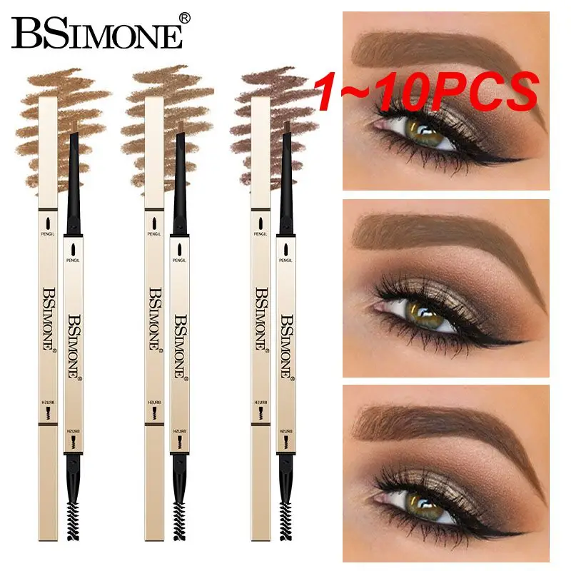 

1~10PCS Eyebrow Pencil for Women Dark Brown Eye Brow Pencil Makeup Waterproof Micro Brow Pencil Brush Long Lasting Pigment Brow